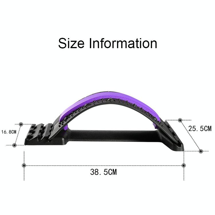 Back Pain Relief Device Lumbar Traction Stretcher - Black Purple
