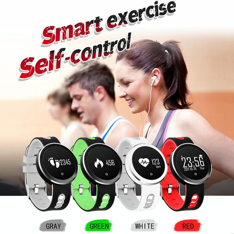 0.95 Inch Hd Oled Screen Display Bluetooth Smart Bracelet Ip68 Waterproof Support Pedometer / Sedentary Reminder / Heart Rate Monitor / Sleep Monitor Compatible With Android And Ios Phones - Red