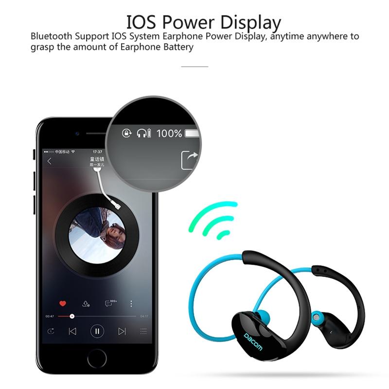 Red Dacom Athlete Bluetooth Earphones with Mic - Sport Running Stereo
