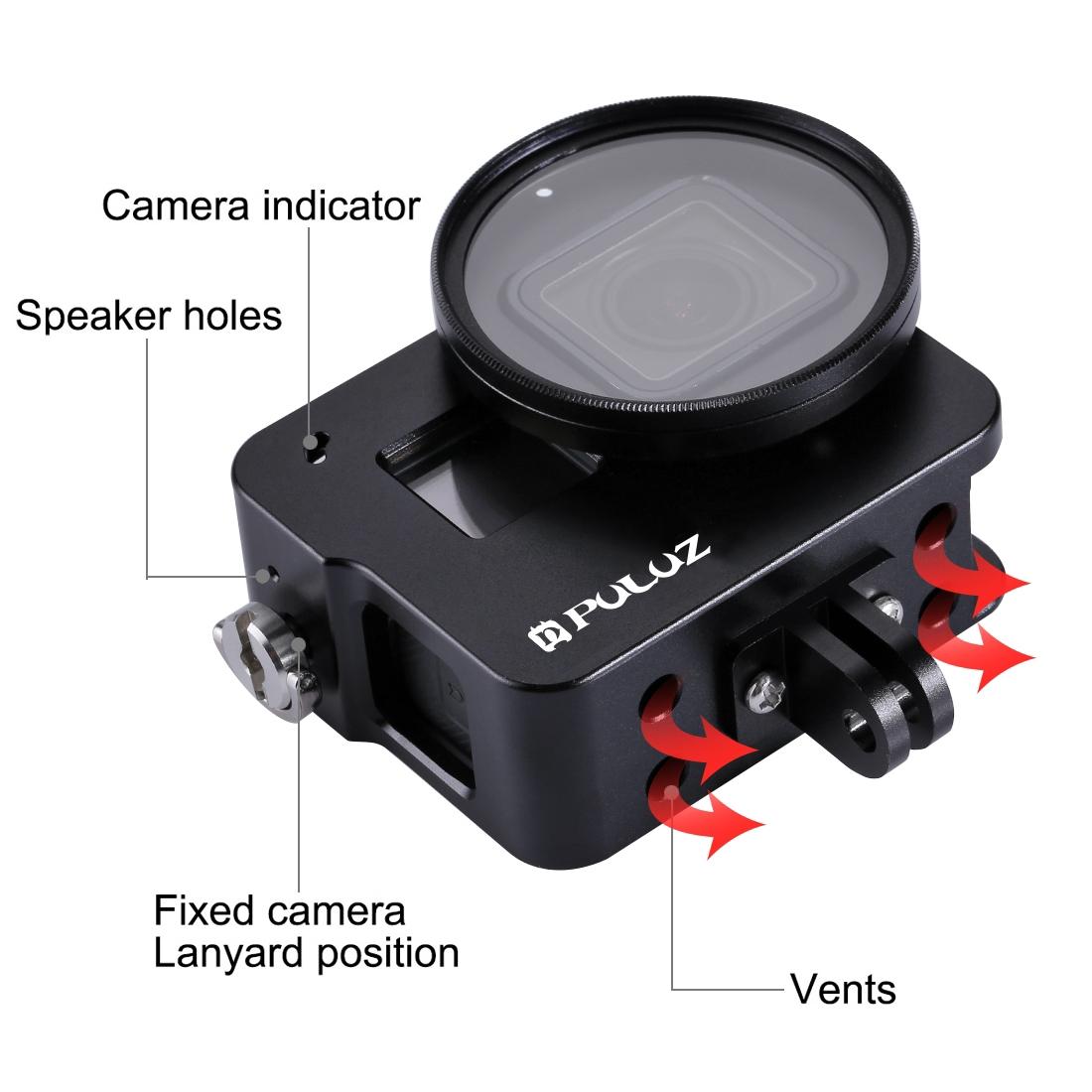 Aluminum Protective Cage With Uv Lens For Gopro Hero 2018 / 7 / 6 / 5 - 52Mm