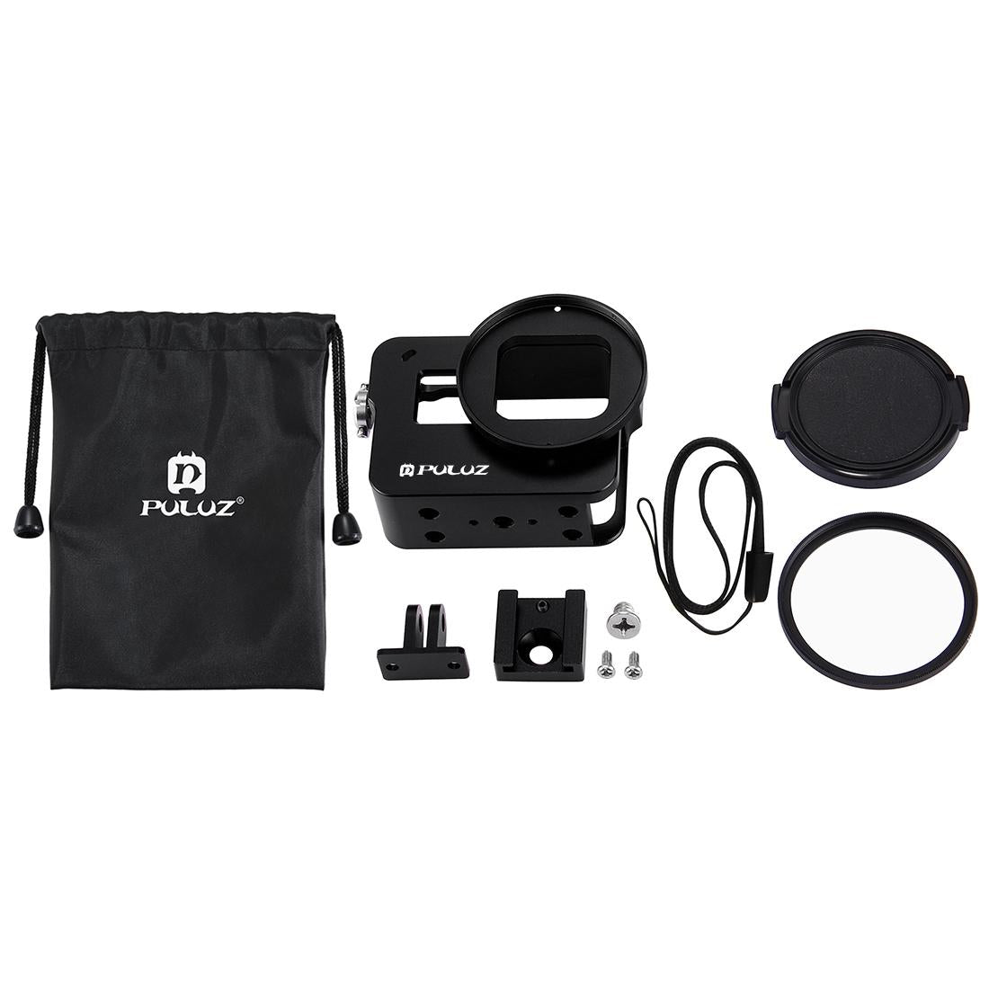 Aluminum Protective Cage With Uv Lens For Gopro Hero 2018 / 7 / 6 / 5 - 52Mm