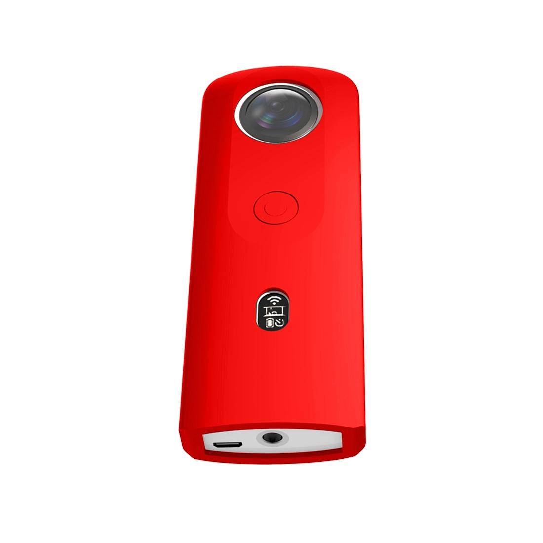 360 Camera Silicone Case with Lens Cover for Ricoh Theta Sc2 - Red