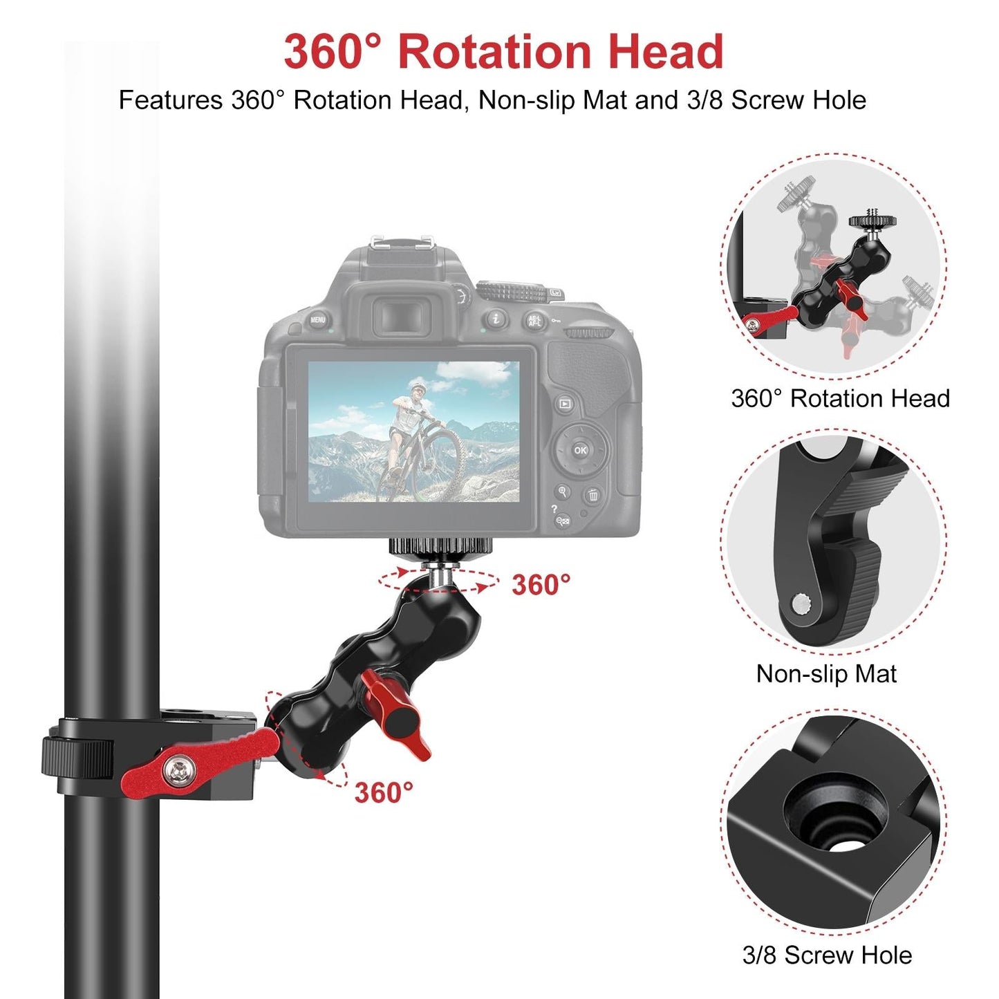 Versatile Magic Arm Clamp For Mounting - Red