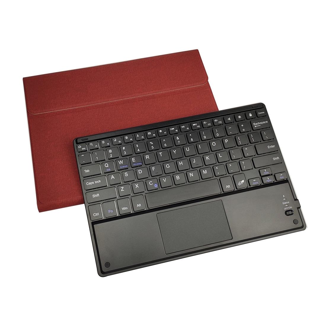 10.2 Ipad Keyboard Case With Touchpad Pen Slot & Bracket - Detachable Magnetic Silk Pattern Tpu - Black