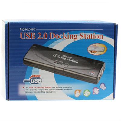 8-Port Usb 2.0 Docking Station With Multiple Ports Black - Silver