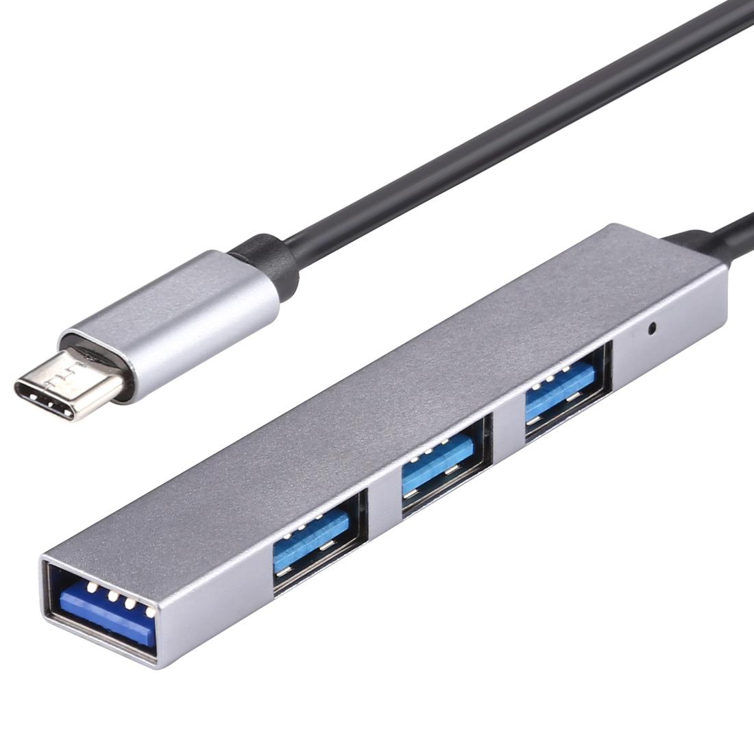 4-Port Usb-C Hub Adapter With Usb 3.0 - Silver