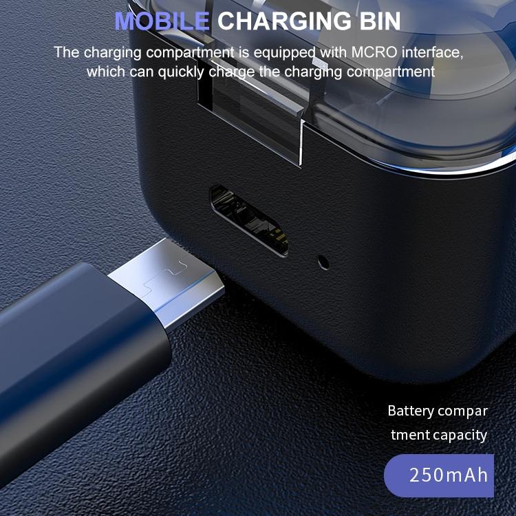 Mini Wireless Bluetooth Earphone with Charging Box - M-b8 - Silver