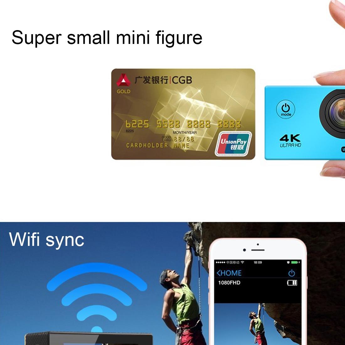 170 Degree Wide Angle Wifi Action Camera with Waterproof Case - Supports 64gb Micro Sd - Silver