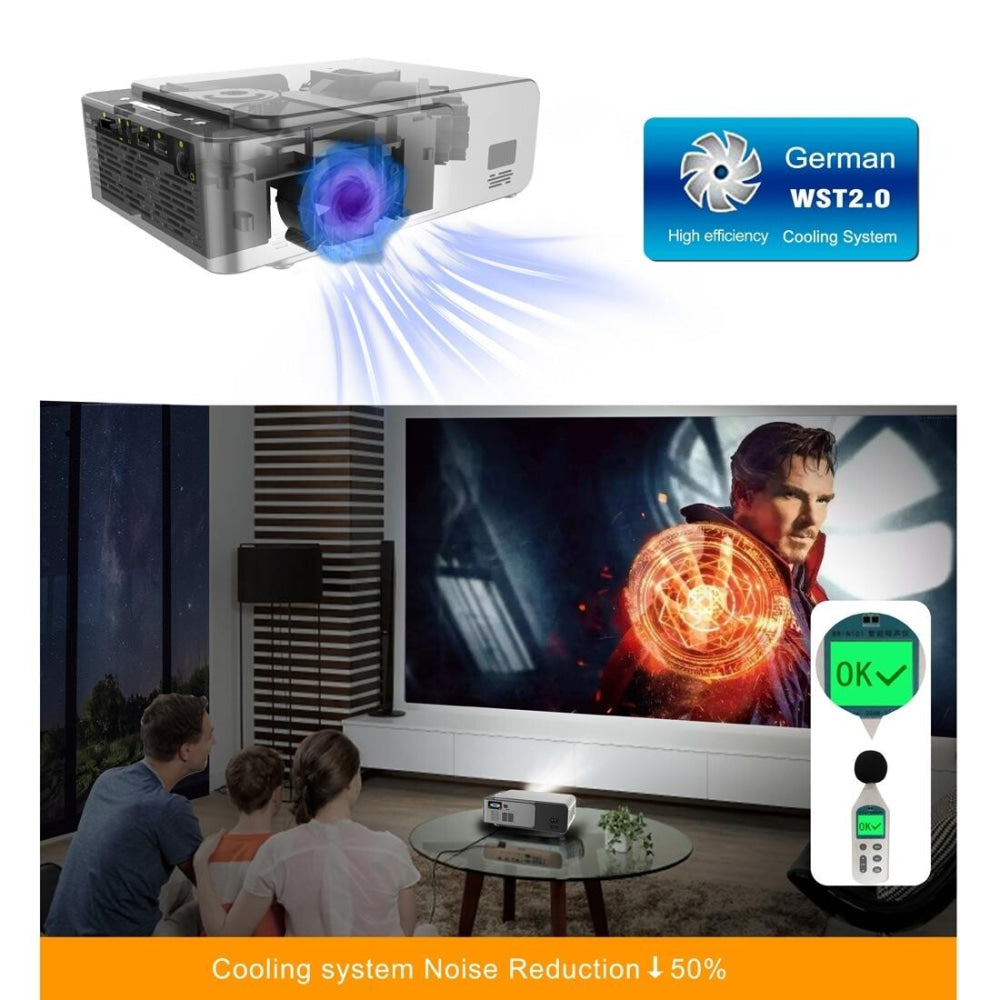 1080P Lcd Mini Theater Projector - 3500 Lumens - Silver