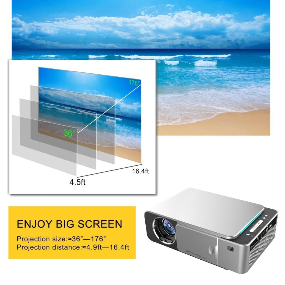 1080P Lcd Mini Theater Projector - 3500 Lumens - Silver