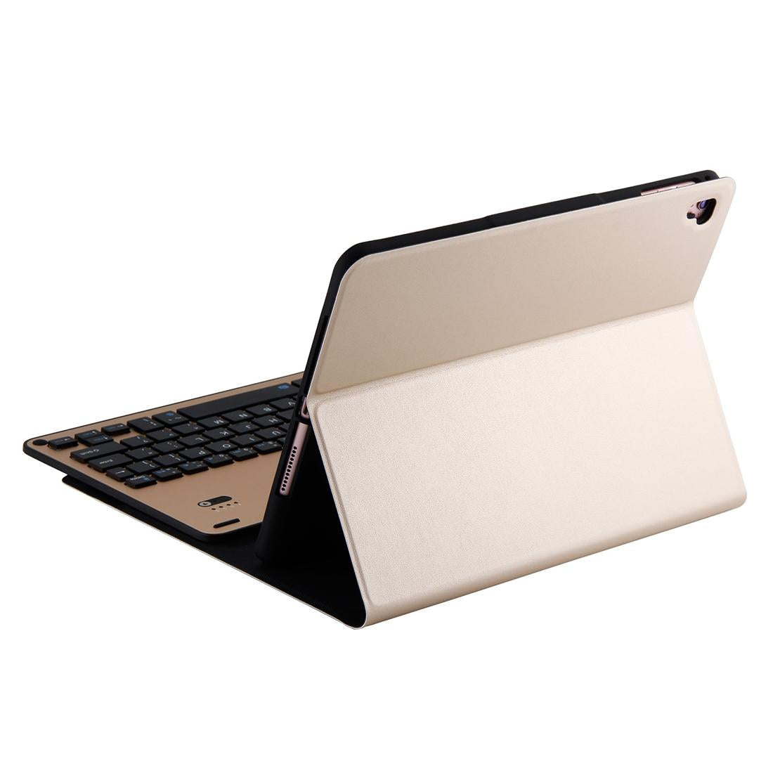 Bluetooth Keyboard & Leather Tablet Case For Ipad Air / Pro 9.7 - Detachable Water Repellent Magnetic Sleep Function 3-Gear Angle Adjustment Pen Slot - Black Silver