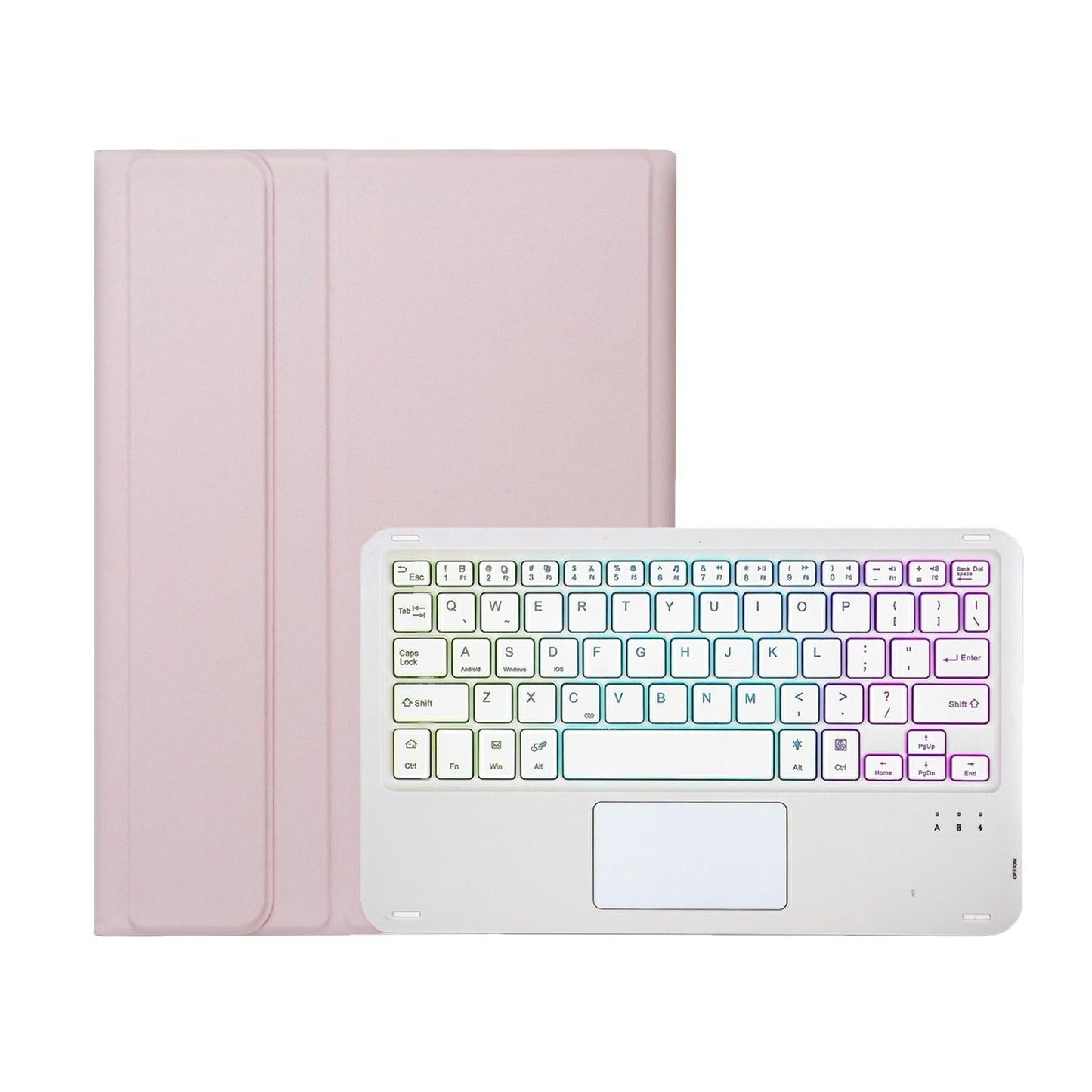 2022 Ipad 10.9 Lambskin Keyboard Case With Backlight & Pen Slot - Baby Blue