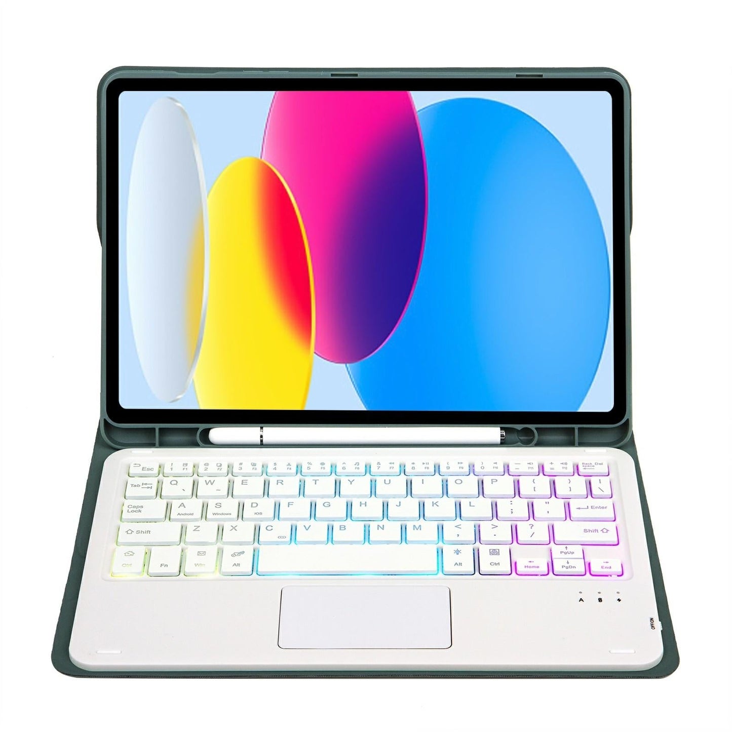 2022 Ipad 10.9 Lambskin Keyboard Case With Backlight & Pen Slot - Baby Blue