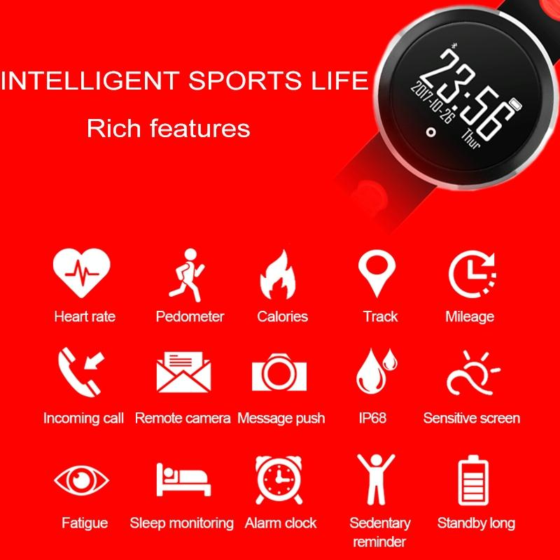 0.95 Inch Hd Oled Screen Display Bluetooth Smart Bracelet Ip68 Waterproof Support Pedometer / Sedentary Reminder / Heart Rate Monitor / Sleep Monitor Compatible With Android And Ios Phones - White