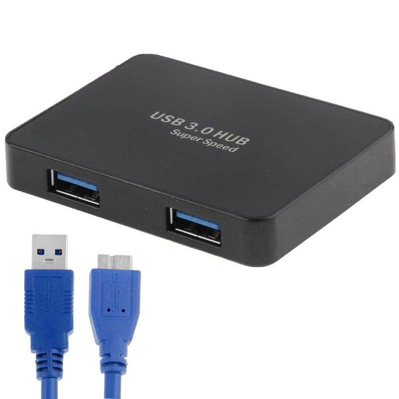 4-Port Usb 3.0 Hub + 60Cm Cable Fast Data Transfer - White
