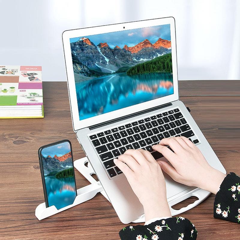 Enhanced Laptop Cooling Stand - Versatile and Efficient - White
