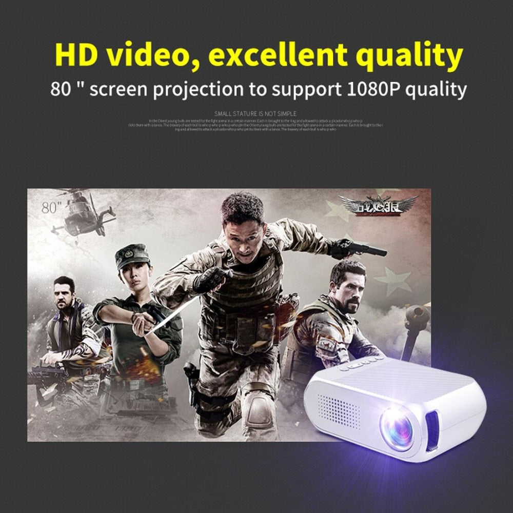 Mini Led Projector For Home Theater - Supports Hdmi Av Sd Usb - 320X240 Resolution - White