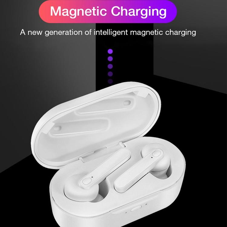 Waterproof Bluetooth Earphones with Magnetic Charging Box - 5.0 - White