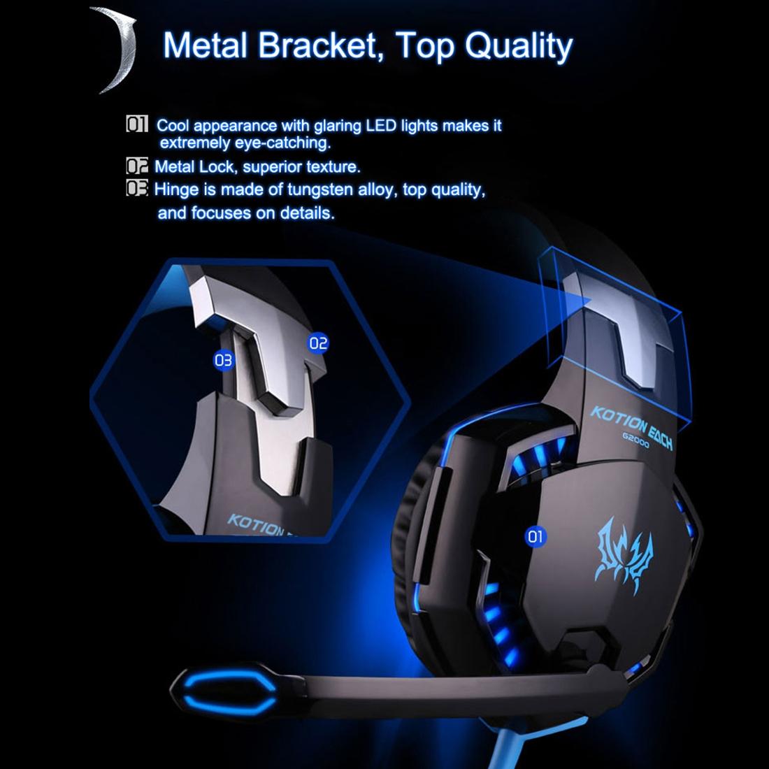 Over-Ear Gaming Headset With Mic Led Light And Stereo Bass For Pc Gamer - White