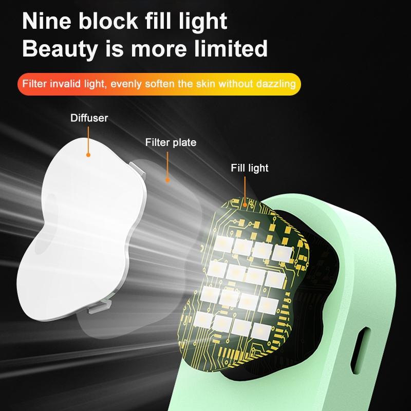 Bluetooth Remote Selfie Stick with Dual Fill Light and Tripod - Yellow