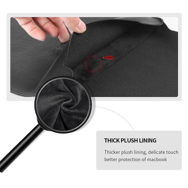 Universal 4-In-1 Laptop Bag Set Waterproof Pu Leather Handle Stand Pen Holder Winders Mouse & Charger Bags - 13 / 14 Inch - Brown