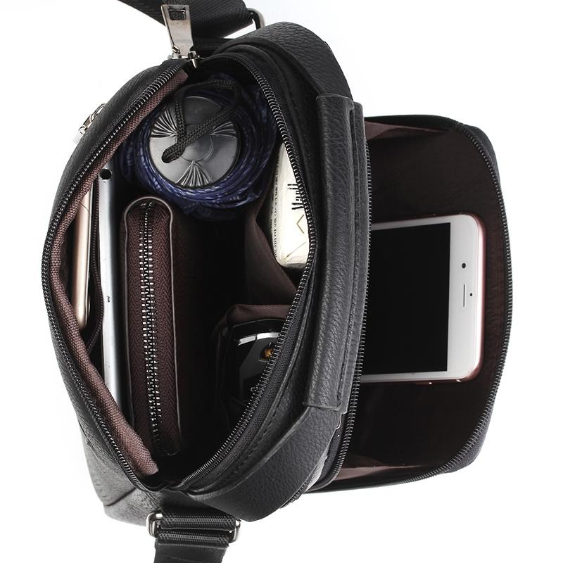 Versatile Men's Crossbody Bag For Business - Brown