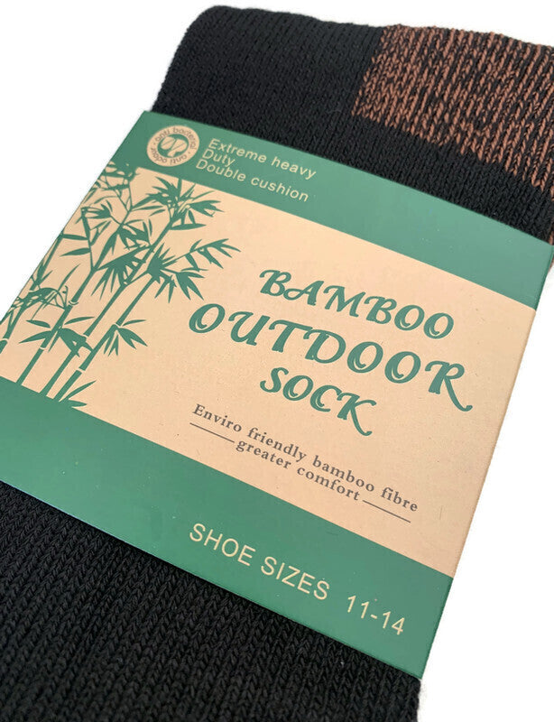 1 Pair BAMBOO OUTDOOR SOCKS Mens Heavy Duty Thick Work Socks Cushion - 6-11