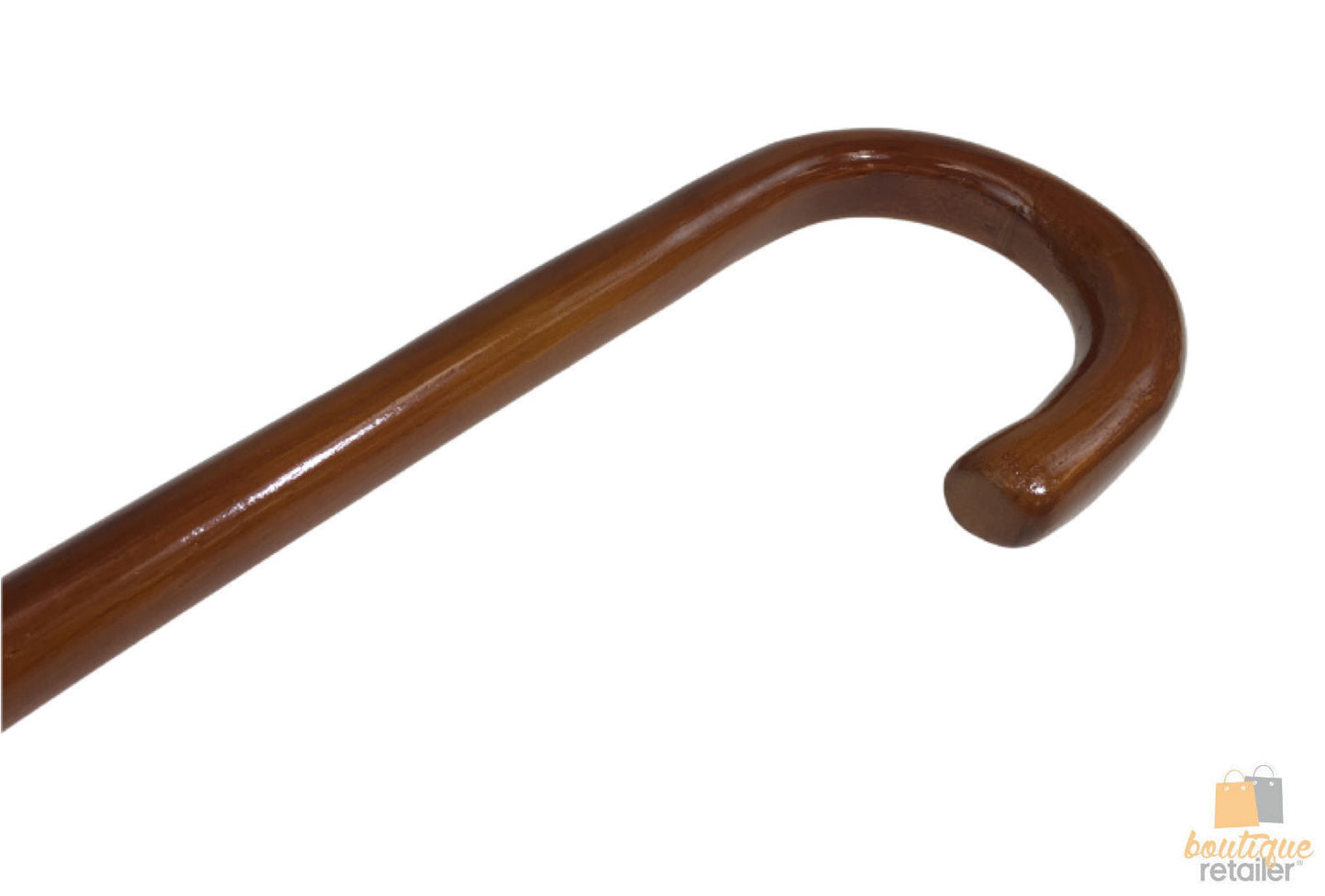 92cm WOODEN WALKING STICK Wood Cane Pole Carved Varnished Deluxe Quality Sturdy - Brown