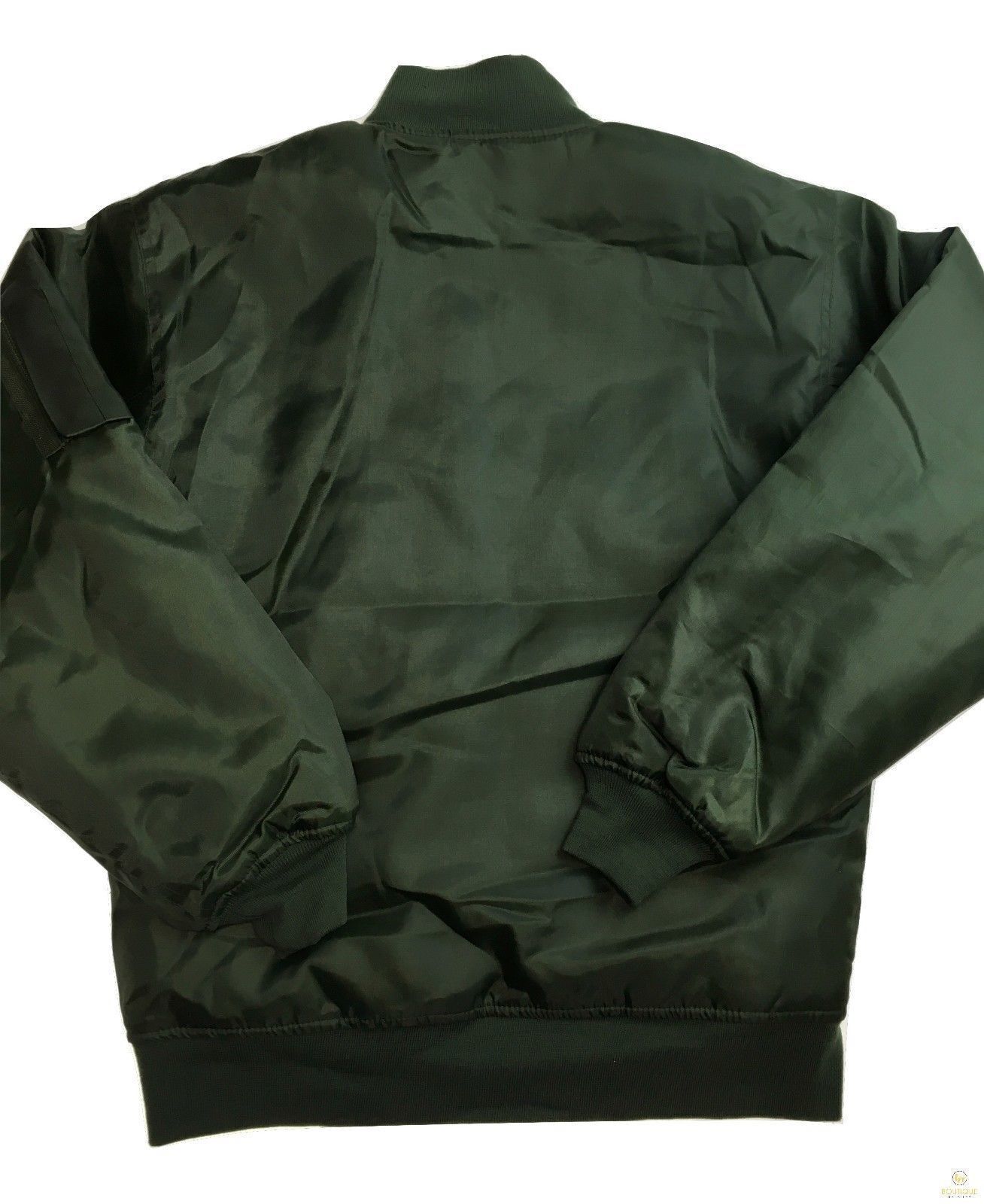 Plus Size Quilted Jacket Zip Up Classic Padded Flight Flying Winter Big & Tall - Bottle Green - Bottle Green - 6XL