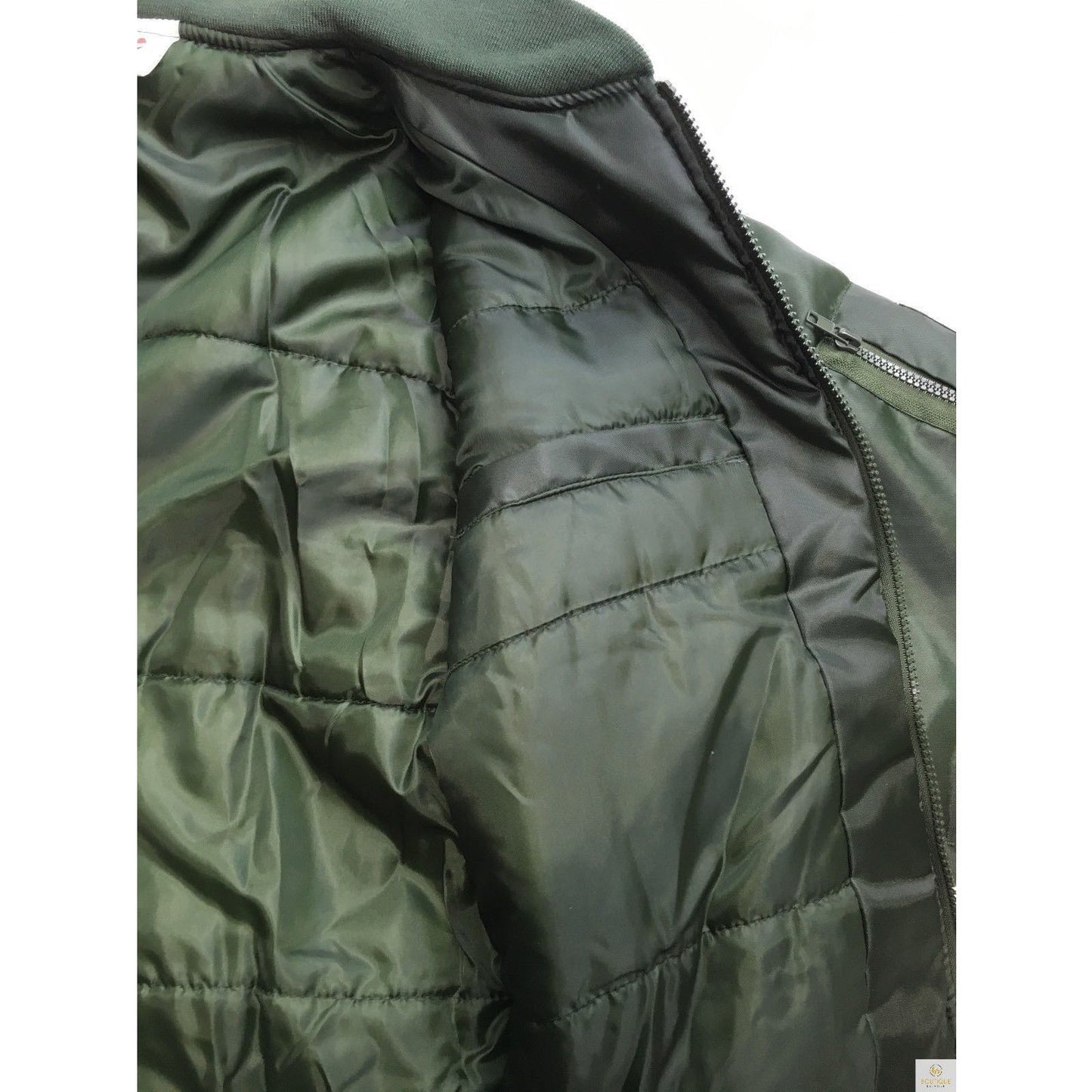 Plus Size Quilted Jacket Zip Up Classic Padded Flight Flying Winter Big & Tall - Bottle Green - Bottle Green - 6XL