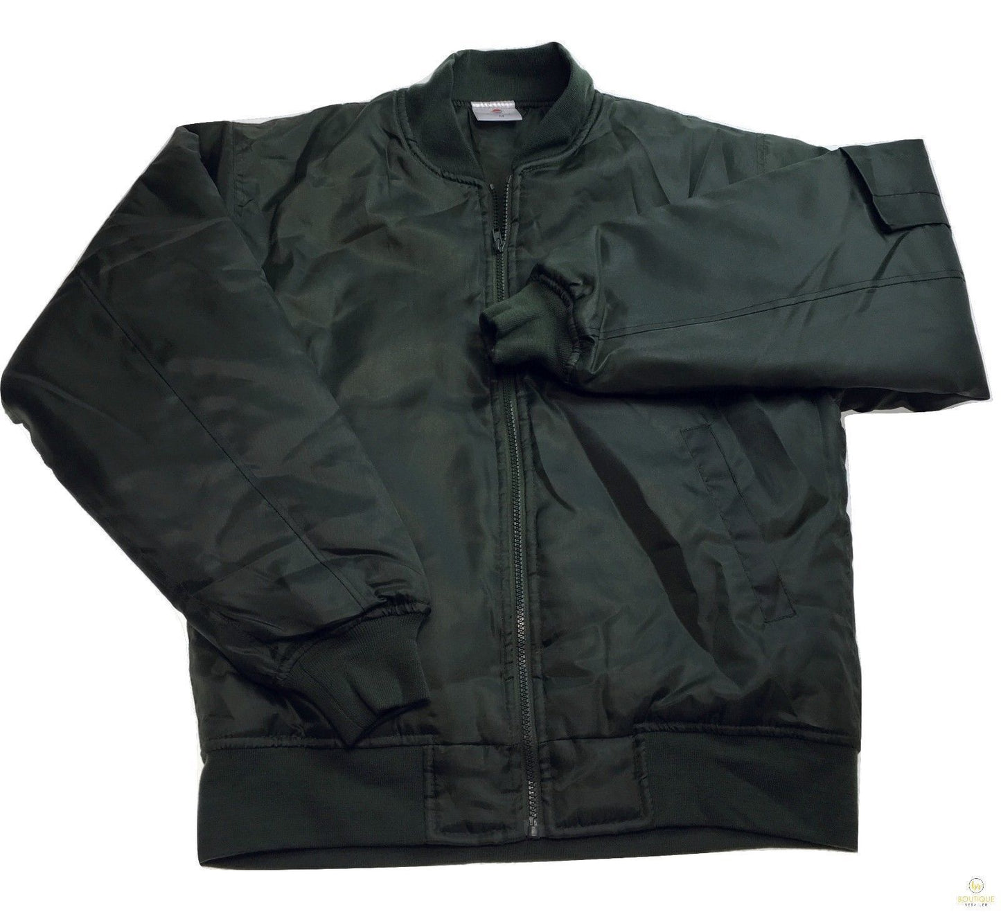 Plus Size Quilted Jacket Zip Up Classic Padded Flight Flying Winter Big & Tall - Bottle Green - Bottle Green - 6XL
