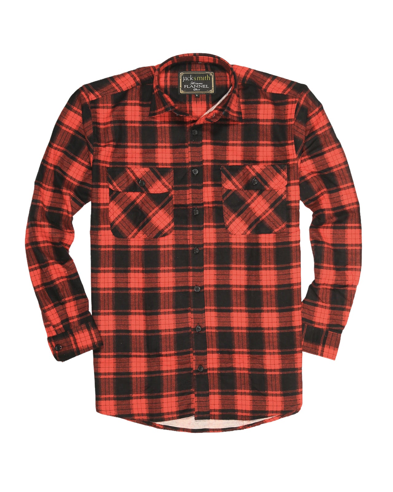 Mens Flannelette Long Sleeve Shirt 100% Cotton Check Authentic Flannel - Full Placket - Red - 8XL