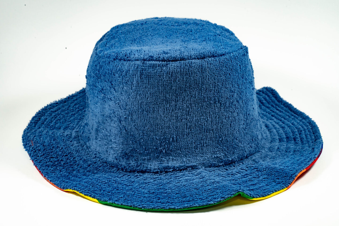 Rainbow Terry Towelling Bucket Hat Gay Lesbian Mardi Gras Party Cap LGBT - Reversible - Small (54cm)