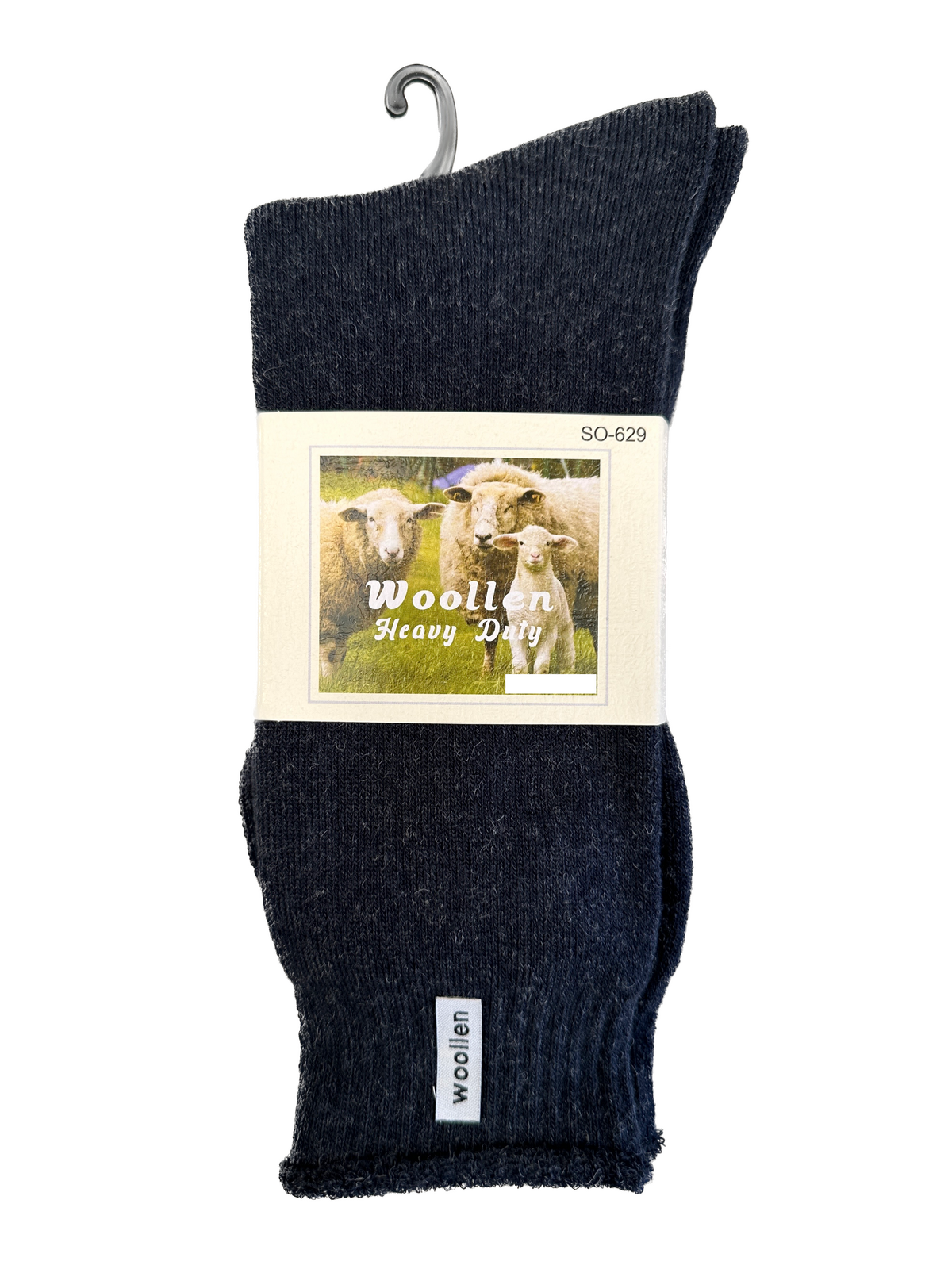 1 Pair Premium Mens Wool Heavy Duty Thick Work Socks Cushion Woolen - Navy - 11-14