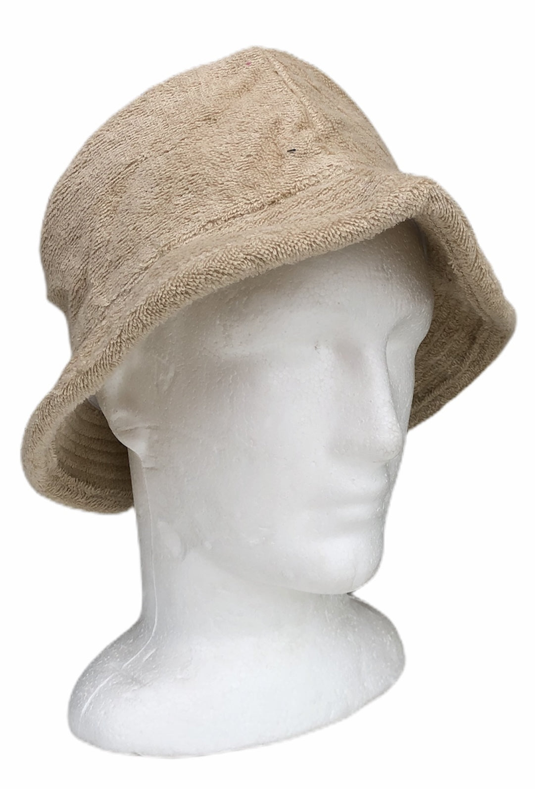 Stingy Brim Terry Towelling Bucket Hat Daggy Fishing Camping Lad Cap 100% COTTON - Beige - S/M