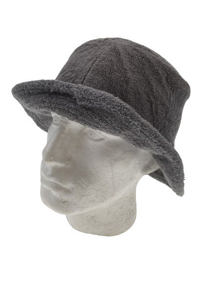 Stingy Brim Terry Towelling Bucket Hat Daggy Fishing Camping Lad Cap 100% COTTON - Grey - XXL