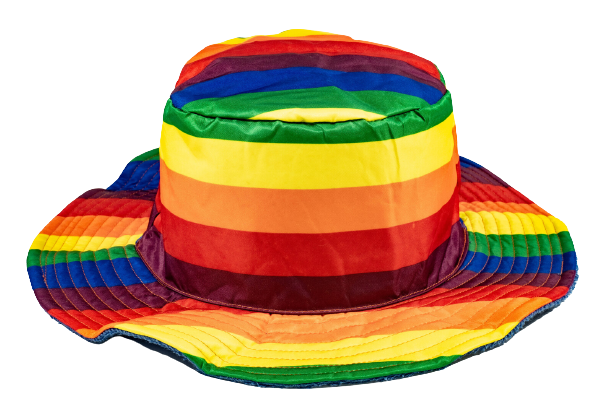 Stingy Brim Terry Towelling Bucket Hat Daggy Fishing Camping Lad Cap 100% COTTON - Rainbow/Blue - L/XL (58-59cm)