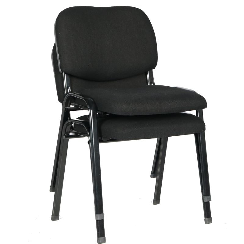NNECN Stackable & Linkable Office Conference Visitor Community Chairs (Set of 7-Black)