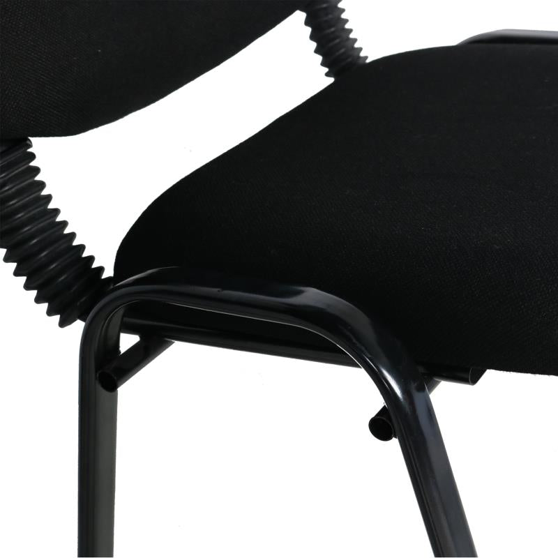 NNECN Stackable & Linkable Office Conference Visitor Community Chairs (Set of 7-Black)