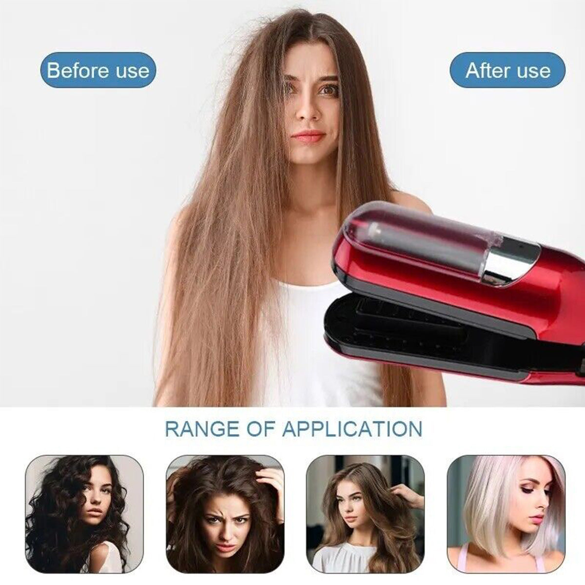 White Mini - Automatic, Hair Repair Split End Remover Trimmer For Dry, Splitting, Damaged And Brittle Split Ends, Men And Women Hair Styling Beauty Tool