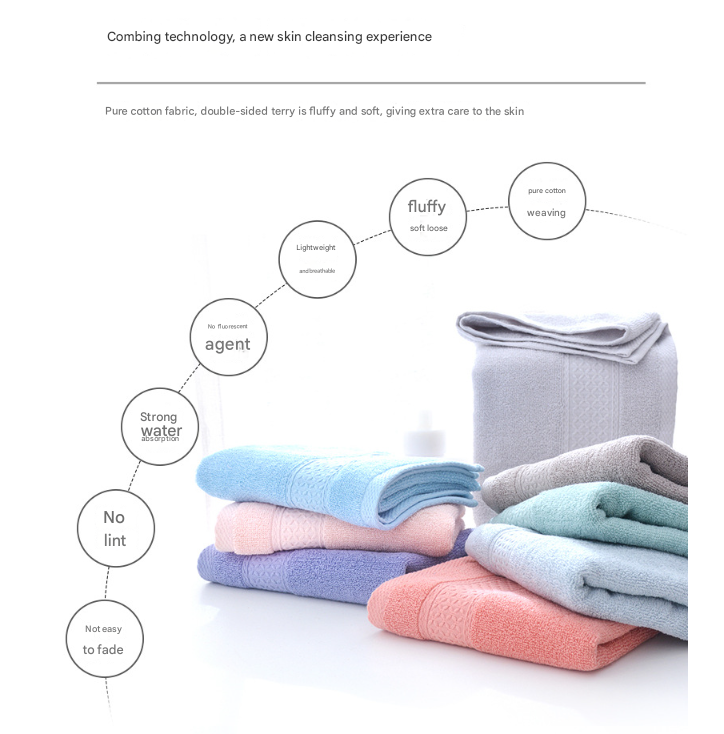 Pink Luxury 6-Piece 100% Cotton Towel Set - 2 Bath Towels, 2 Hand Towels, 2 Face Towels