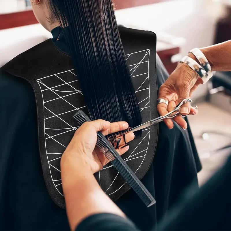 Gray Striped Silicone Hairdressing Cape - Extended Oversized Shoulder Pad for Hair Dyeing and Perming