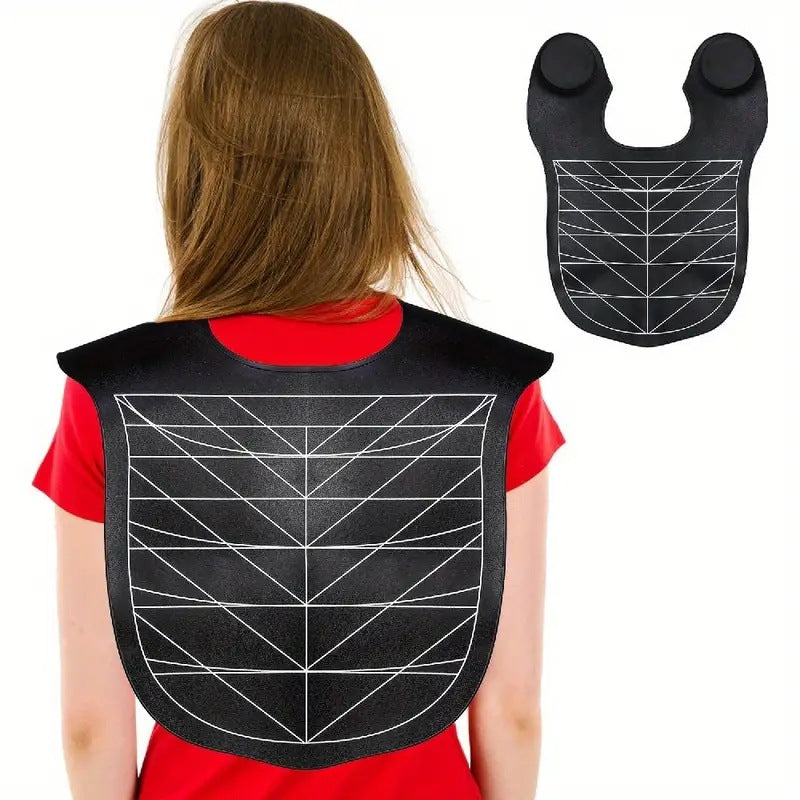 Gray Striped Silicone Hairdressing Cape - Extended Oversized Shoulder Pad for Hair Dyeing and Perming