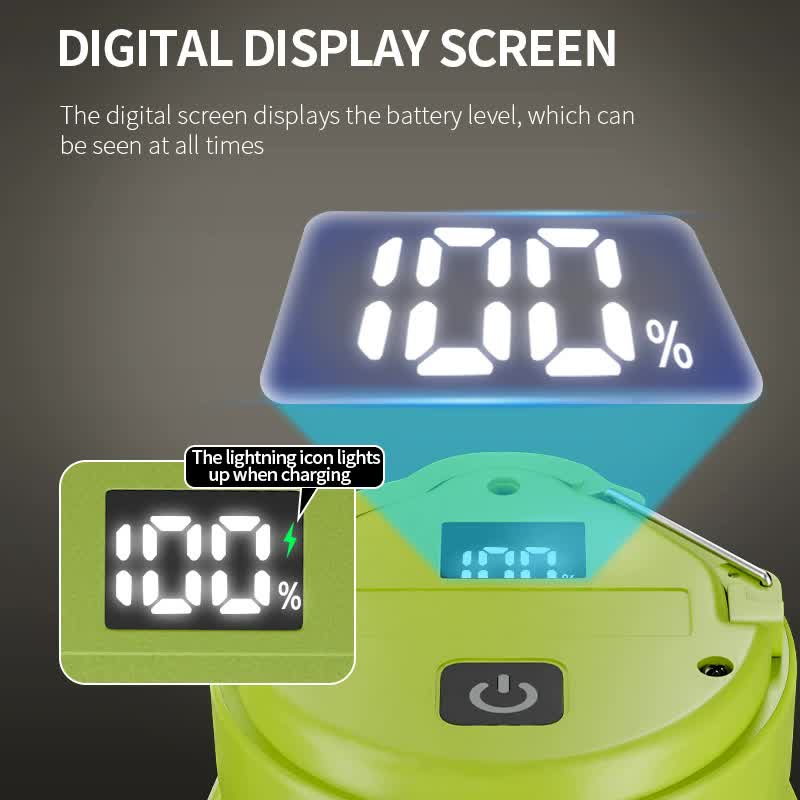 White Foldable LED Camping Lantern with 6 Modes & Type-C Output - 48LED, IPX4 Waterproof, 3 Styles
