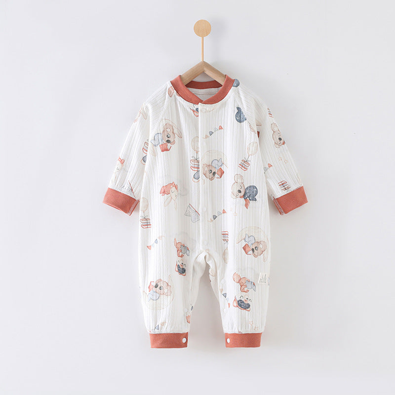73 Size Koala Kingdom Class A Pure Cotton Long-Sleeve Baby Onesie - Cozy Newborn Bodysuit for Fall and Winter