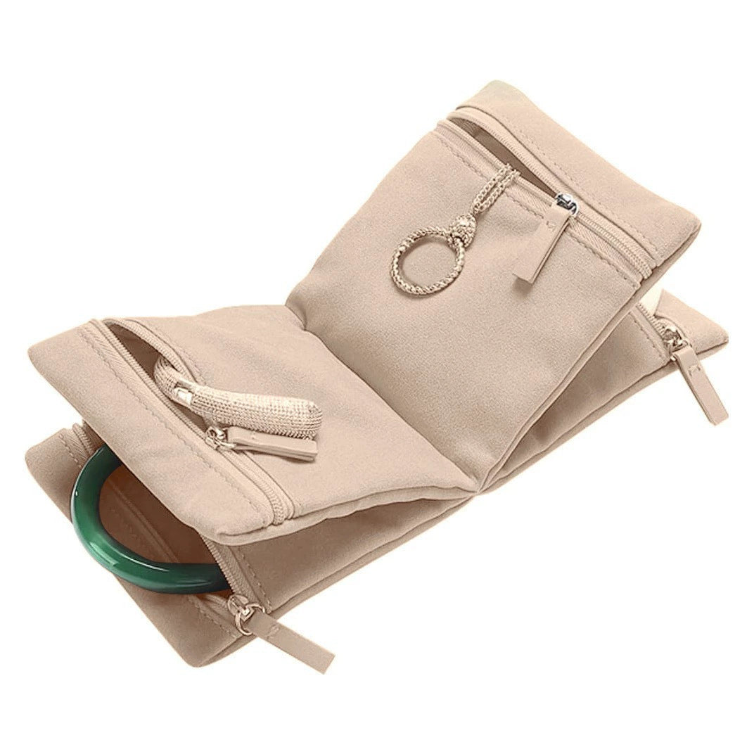 2 pcs Pink Travel Jewelry Storage Bag - Soft Faux Suede, Jade Bracelet Protector