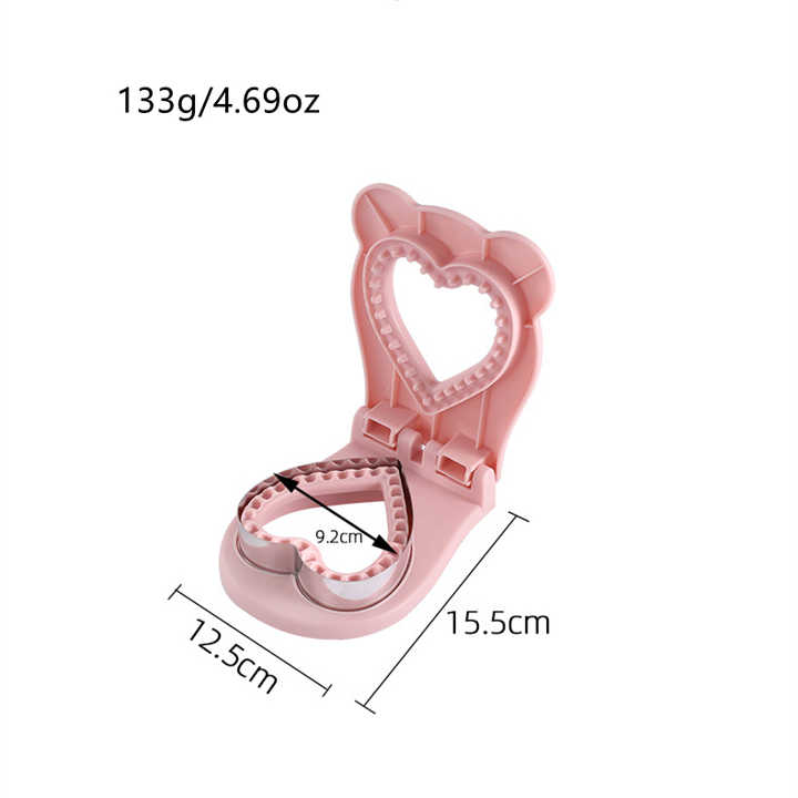 3 Pcs Blue Heart Sandwich Maker Sealer - DIY Toast Pocket Bread Cutter & Sealer Mold (PP + 304 Stainless Steel)