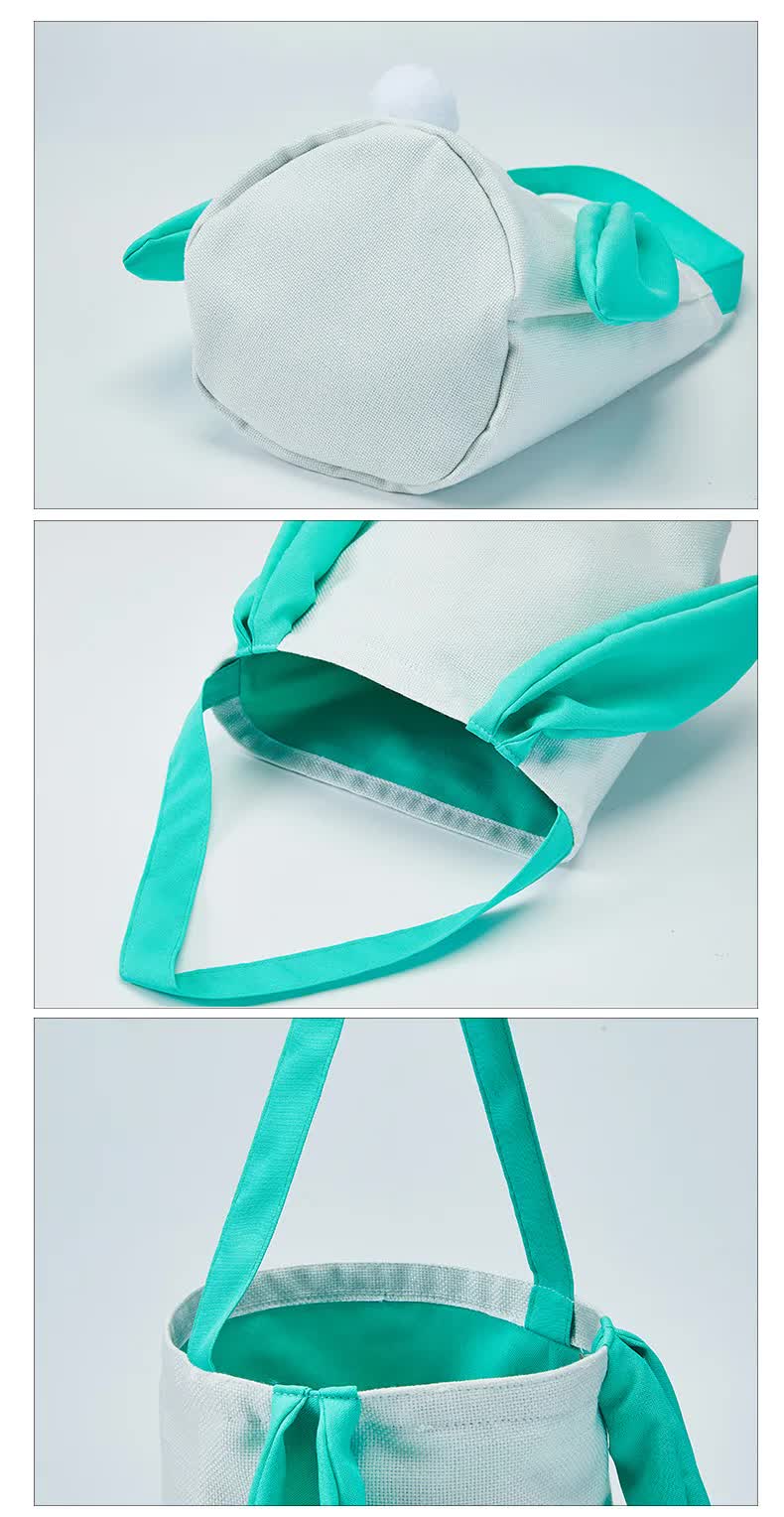 Grey Adorable Easter Bunny Ear Tote Bag - Stylish Rabbit-Themed Candy Bag