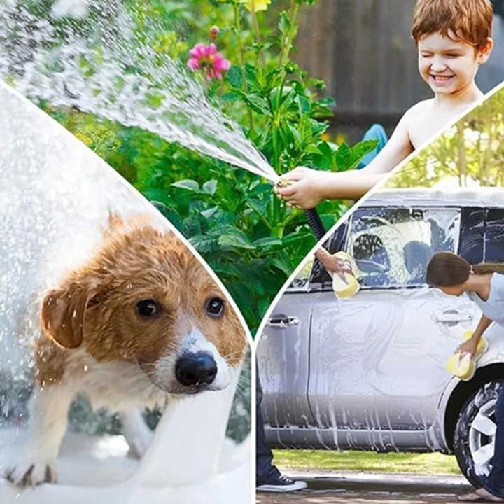 50FT Orange Expandable Garden Hose without Spray Gun - High-Pressure TPE Watering & Car Wash Tool