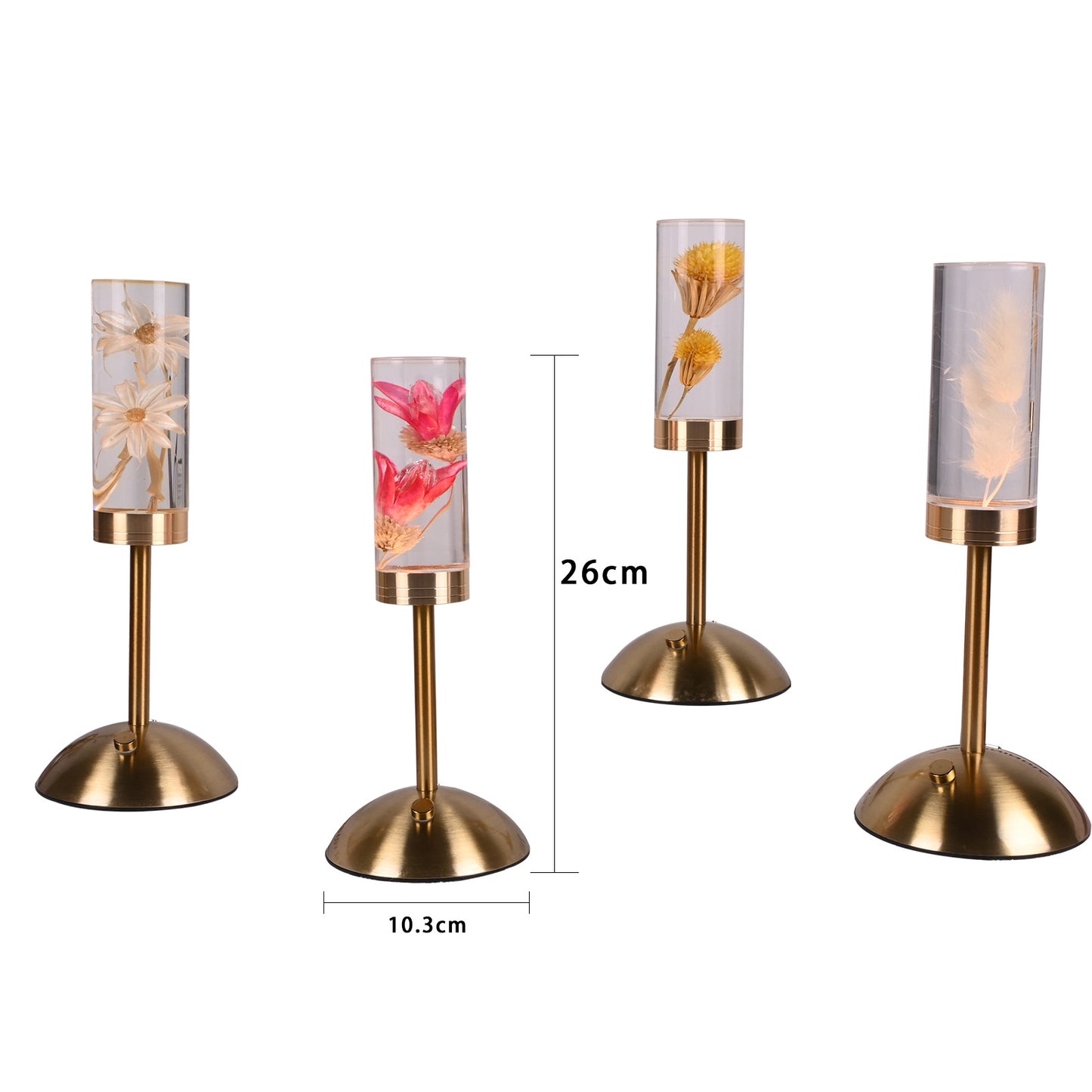 Dandelion Grass Eternal Flower Acrylic Table Lamp - Color-Changing LED, USB Rechargeable, Touch Control
